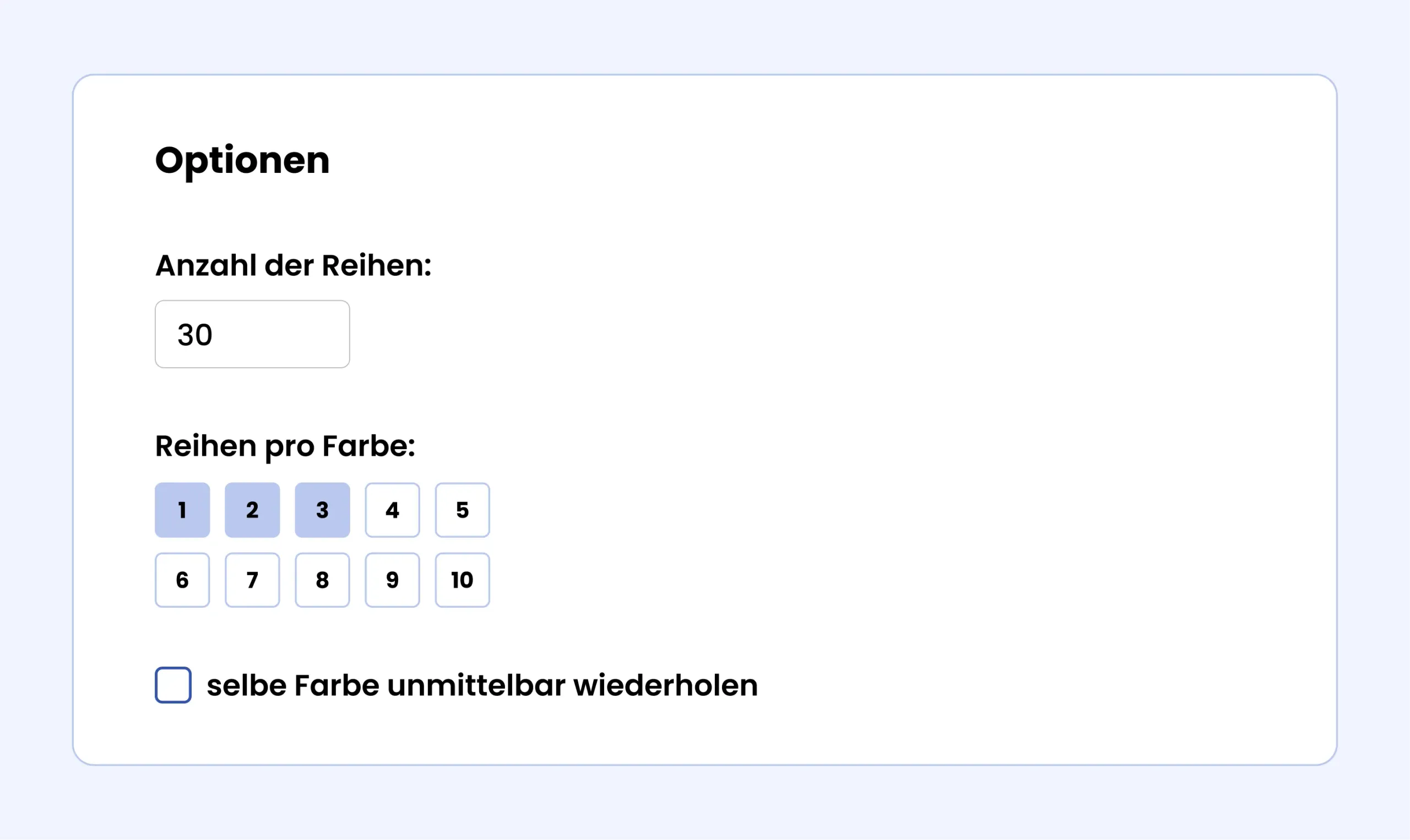 StripeMe - Optionen