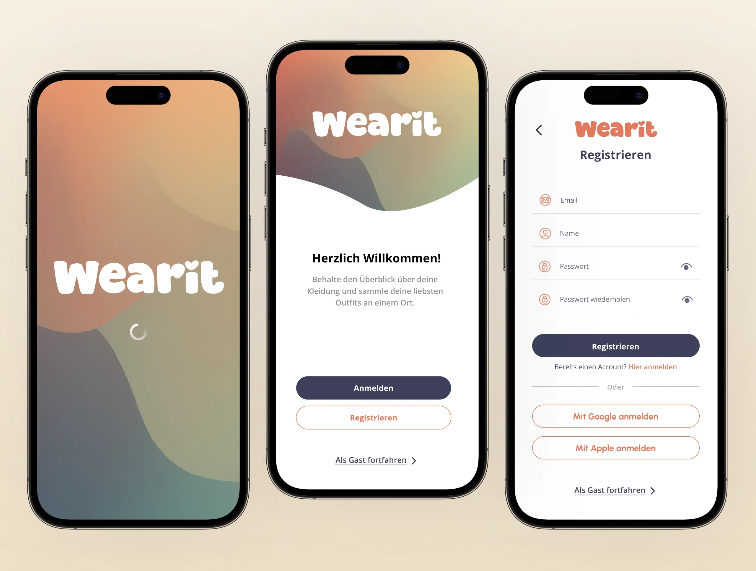 Wearit - Authentifizierung