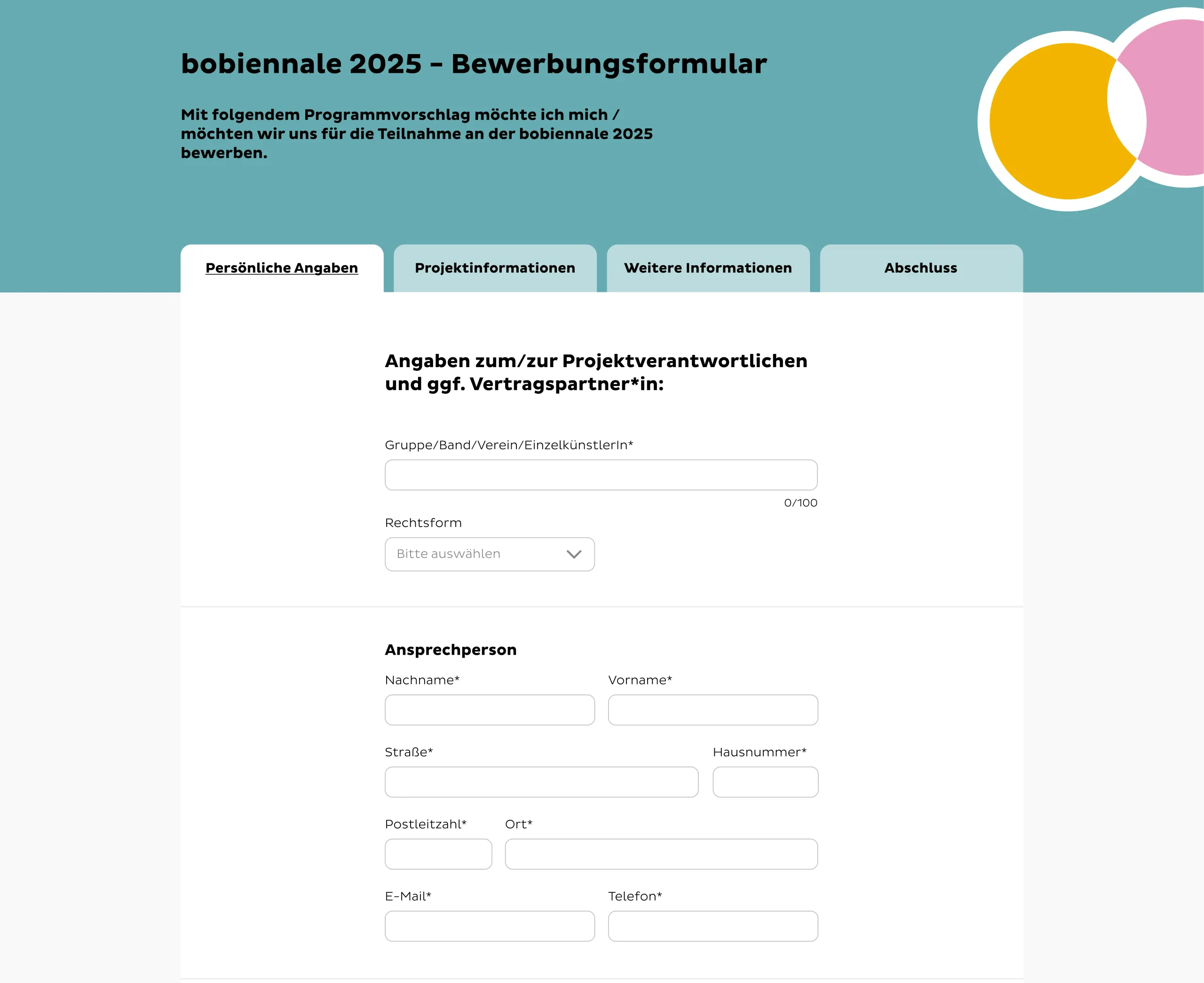 bobiennale - Bewerbungsformular
